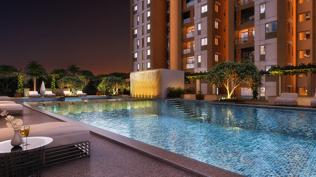Swimming Pool Night View
